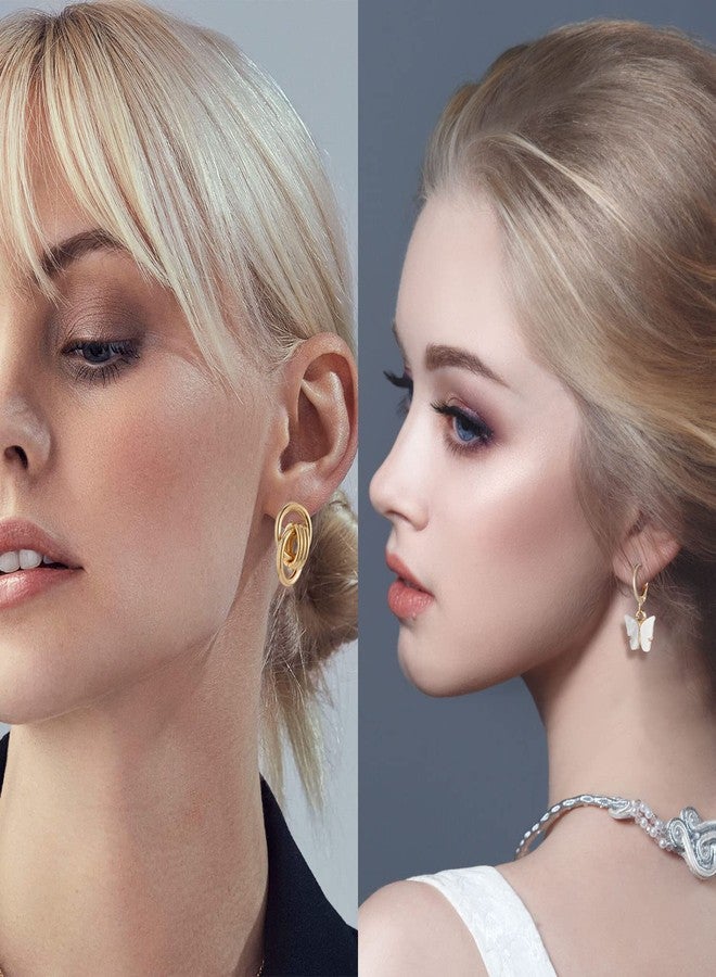 JMScape 45 Pairs Gold Earrings Set for Women, Fashion Drop Dangle Earrings Statement Vintage Acrylic Hoop Pearl Studs Hypoallergenic Earrings Multipack for Valentine's Day Gifts - Image 4