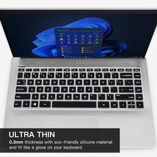 CaseBuy Keyboard Cover for HP Pavilion x360 14" /HP 14 Laptop 14-dq 14-fq 14-bf 14-cm/cf 14-df/dk/ds 14m-ba/cd 14m-dh 14-dq0040nr 14-dq0052dx/dq5009nr/dq0760dx/dq0762dx 14-fq1025nr/fq0033dx(Not Fit 14m-dw/dy) - Image 3