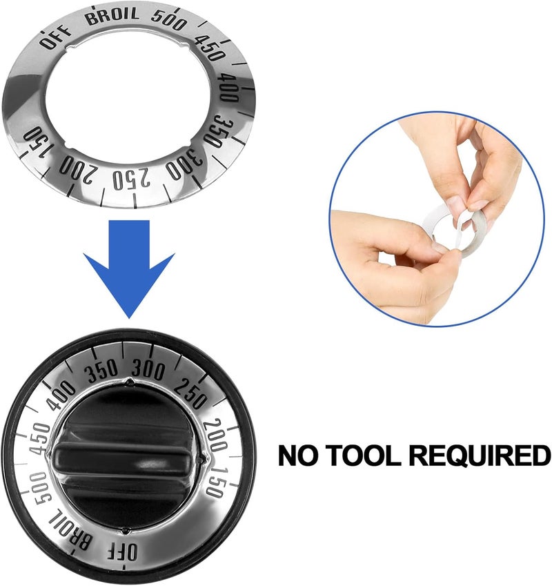 Fetechmate KN002 Electric Stove Knobs Black ABS Replacement Oven Knobs Compatible with Whirl-Pool Ro-per Hard-Wick & More Electric Range Oven Knobs - 5 Pack Universal Stove Knobs with Adapters - Image 4