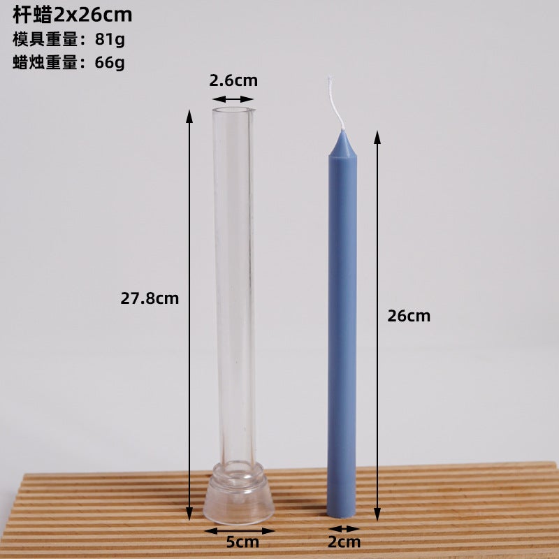 قمة الكنيسة بقطر 2.2 سم قمة مدببة عمود رفيع شمع خطوط عمودية قضيب أسنان دقيقة شمع DIY قالب بلاستيك لشمعة العلاج العطري - Image 1