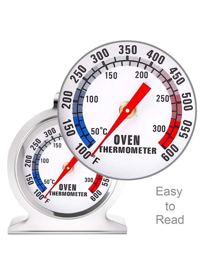 Anvin مقاييس حرارة الفرن أنفين مع قرص كبير لمراقبة الشواء وطبخ الطعام مع مقياس مزدوج 50-300°C/100-600°F للشواء والخبز، مع خطافات أو يمكن استخدامها بشكل مستقل، مصنوعة من الفولاذ المتين (عبوة من 2) - Image 2