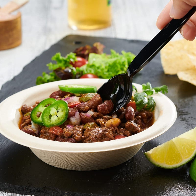 Comfy Package [100 Pack] Basic Black Plastic Spoons  Heavy Duty Disposable Utensils - Perfect for Parties  Events  and Dinner - Image 4