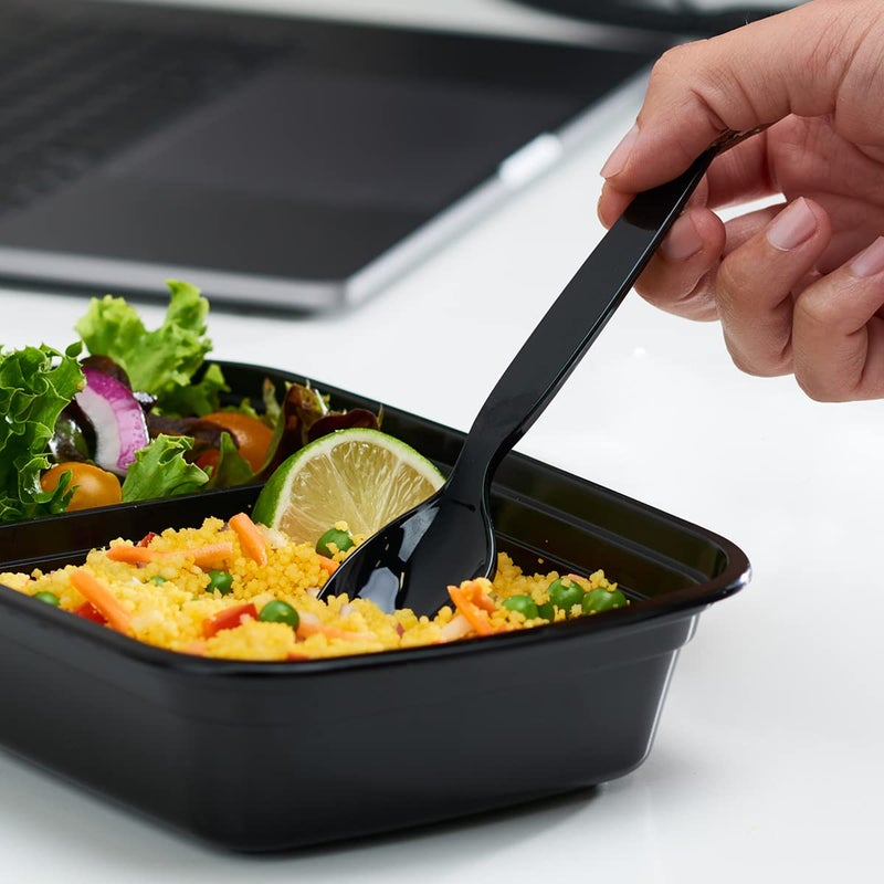 Comfy Package [100 Pack] Basic Black Plastic Spoons  Heavy Duty Disposable Utensils - Perfect for Parties  Events  and Dinner - Image 5