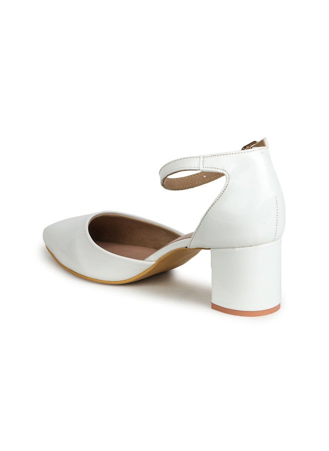 She Zone White Block Mules for Women - Image 3