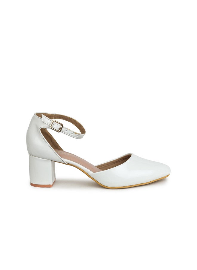 She Zone White Block Mules for Women - Image 4