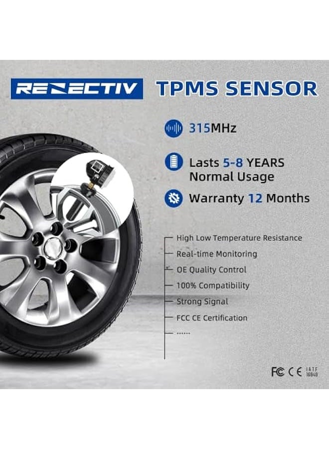 Topleo SSHENG GM 13598772 TPMS Sensor,315Mhz Tire Pressure Monitoring System(TPMS) Sensor Replacement for Buick GMC Chevrolet Cadillac Pontiac Hummer Saturn(4PCS) - Image 3