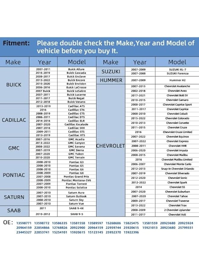 Topleo SSHENG GM 13598772 TPMS Sensor,315Mhz Tire Pressure Monitoring System(TPMS) Sensor Replacement for Buick GMC Chevrolet Cadillac Pontiac Hummer Saturn(4PCS) - Image 2