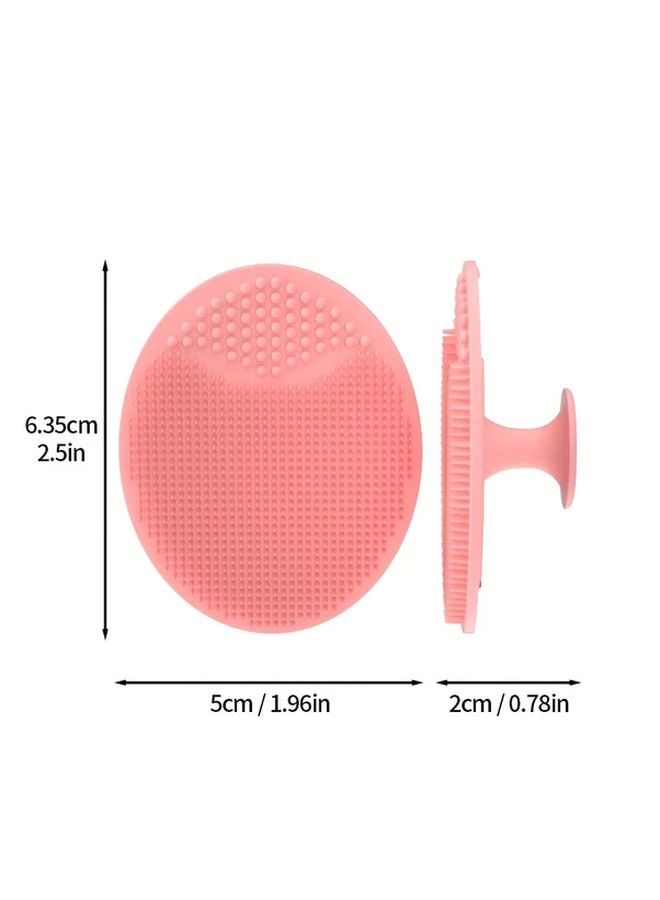 Pink Hair Washing Brush And Face Brush Set With Gentle Exfoliating Bristles - Image 2