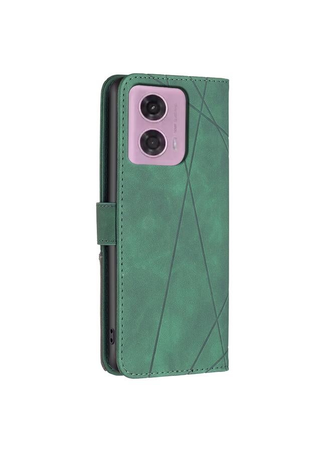 S-TOP Case For Motorola Moto G24 / E14 / G04 Magnetic Buckle Rhombus Texture Leather Phone Case - Image 3