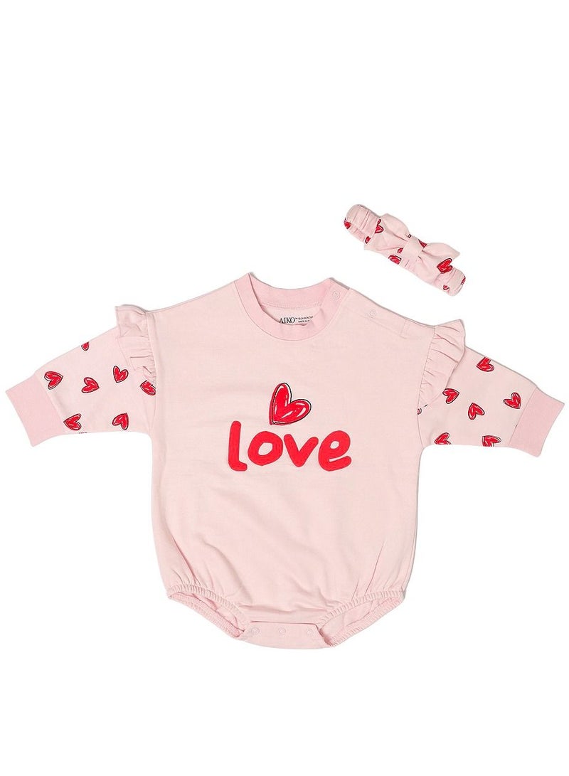 AIKO AIKO-Baby Pink Body Suit with Headband-18-24M  - Image 1
