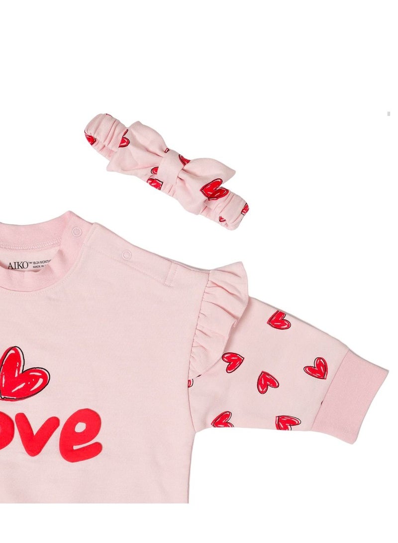 AIKO AIKO-Baby Pink Body Suit with Headband-18-24M  - Image 2