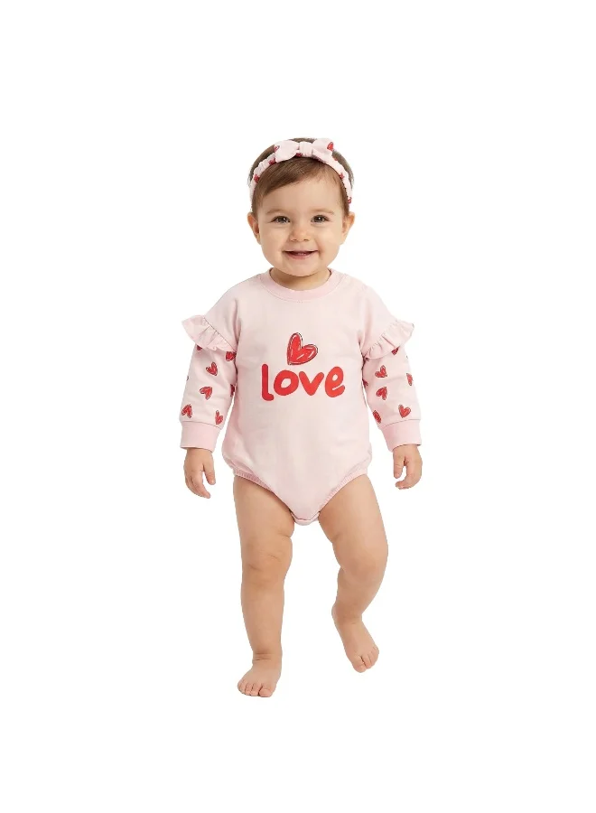 ايكو AIKO-Baby Pink Body Suit with Headband