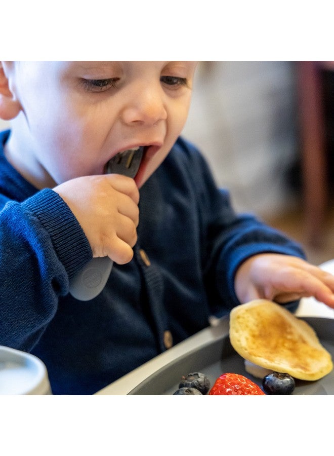 TUM TUM Baby Cutlery Set With Case, Spoon & Fork for Self Feeding, Silicone, 6 Months Plus (Grey) - Image 5