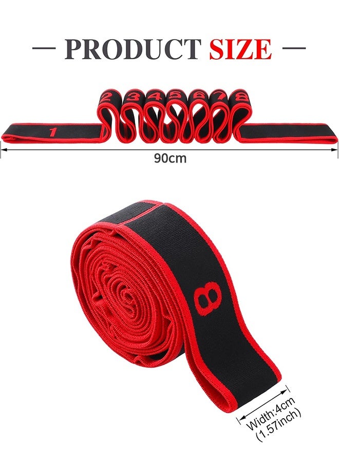 UETEEY Fitness Resistance Band for Stretching and Yoga, Number Stretch Resistance Band with Clear Markings, 8-Section Elastic Training Bands for Yoga, Stretching, Pilates, Fitness - Image 2