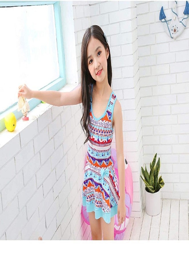 DRAUSS One Piece Girl's Synthetic Digital Printed Swimming Costume in Frock Style. Multicolour - Image 3