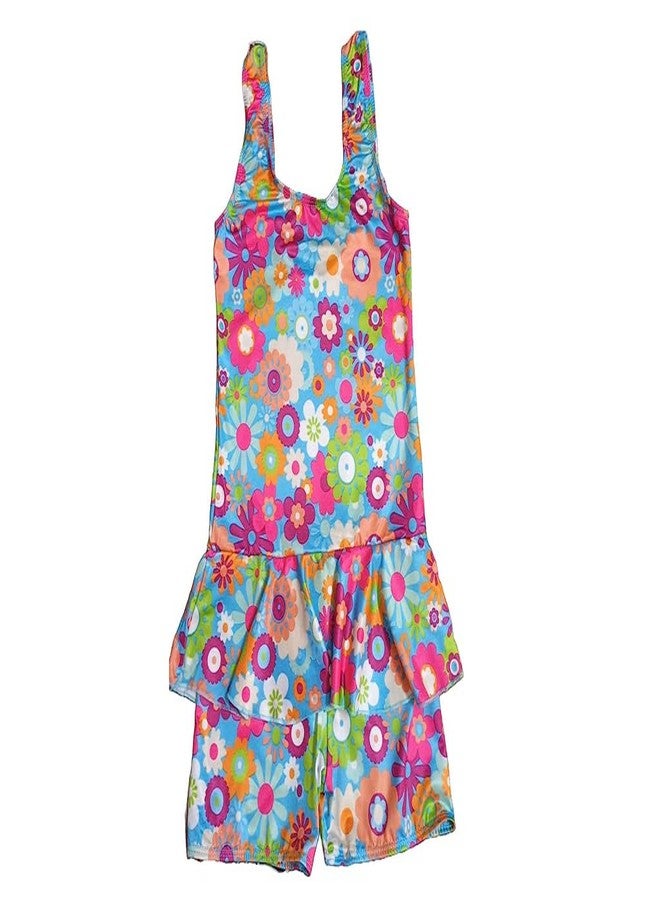 DRAUSS One Piece Girl's Synthetic Digital Printed Swimming Costume in Frock Style. Multicolour - Image 1