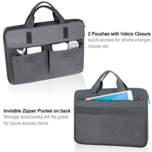 LANDICI Laptop Bag Case 17 17.3 inch, Waterproof Computer Sleeve Cover Compatible with MacBook 17, 17-18 inch HP Acer Dell Lenovo ASUS Laptop, Slim Briefcase with Shoulder Strap, Grey - Image 5
