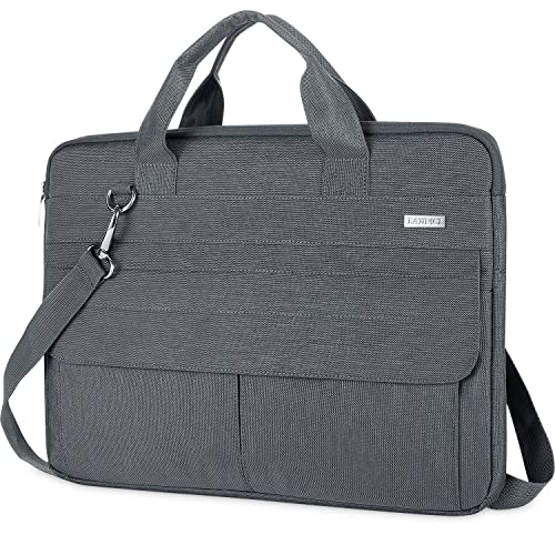 LANDICI Laptop Bag Case 17 17.3 inch, Waterproof Computer Sleeve Cover Compatible with MacBook 17, 17-18 inch HP Acer Dell Lenovo ASUS Laptop, Slim Briefcase with Shoulder Strap, Grey - Image 1