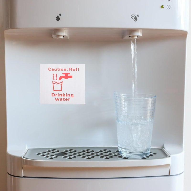 FUOYLOO Metal Self-adhesive Hot Water Caution Sign 150mm X 150mm Drinking Water Safety Label for Industrial Use - Image 5