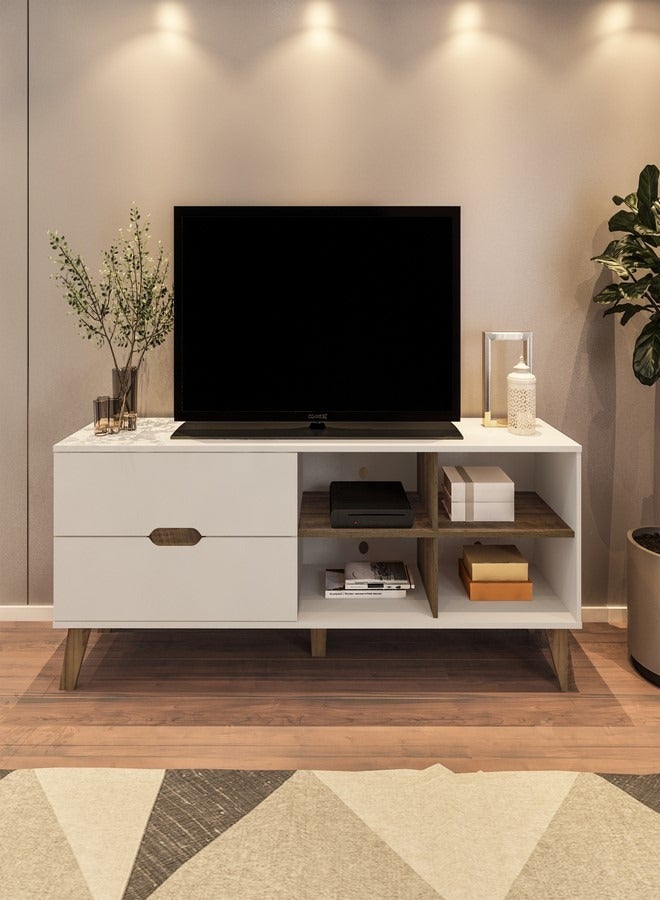 Pilati Tv Table 70"/75" With Drawers  white Color 180x63.5x40cm - Image 1