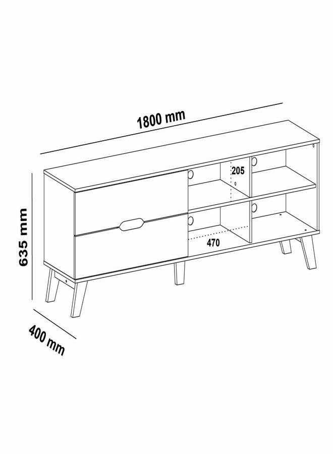 Pilati Tv Table 70"/75" With Drawers  white Color 180x63.5x40cm - Image 3