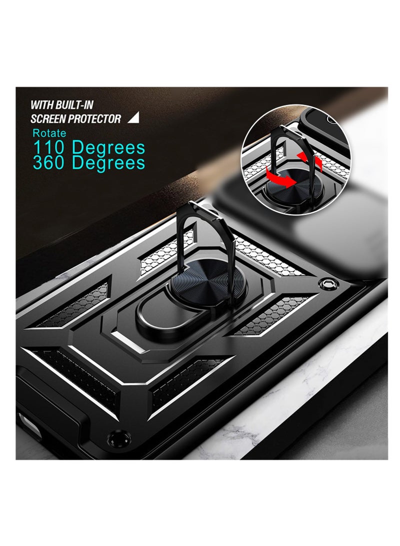 اووكاي [1+2] جراب هاتف Google Pixel 9 Pro XL مع واقي شاشة من الزجاج المقوى (قطعتين) وغطاء كاميرا منزلق وحلقة مسند وحافظة مقاومة للصدمات بدرجة عسكرية - Image 4