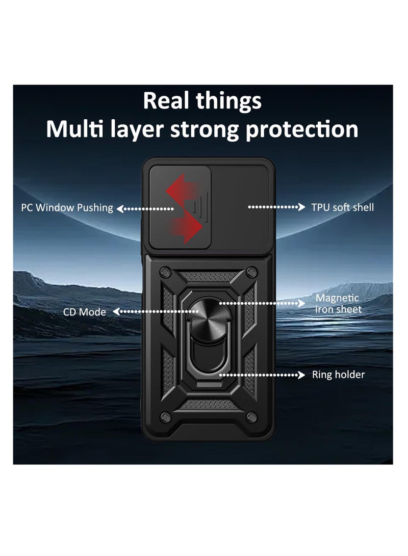 اووكاي [1+2] جراب هاتف Google Pixel 9 Pro XL مع واقي شاشة من الزجاج المقوى (قطعتين) وغطاء كاميرا منزلق وحلقة مسند وحافظة مقاومة للصدمات بدرجة عسكرية - Image 2