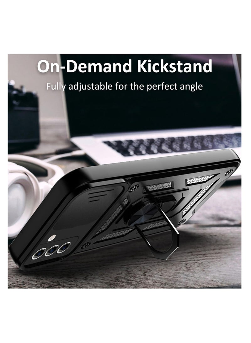 اووكاي [1+2] جراب هاتف Google Pixel 9 Pro XL مع واقي شاشة من الزجاج المقوى (قطعتين) وغطاء كاميرا منزلق وحلقة مسند وحافظة مقاومة للصدمات بدرجة عسكرية - Image 5