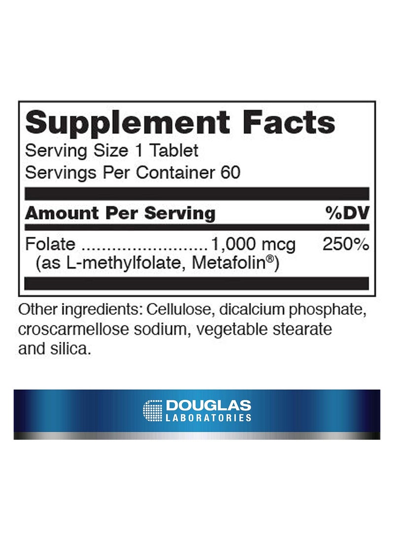 Douglas Labs Methyl Folate L5Mthf 1000 Mcg Metafolin Identical To The Naturally Occurring Form Of Folate To Support Overall Health 60 Tablets - Image 2