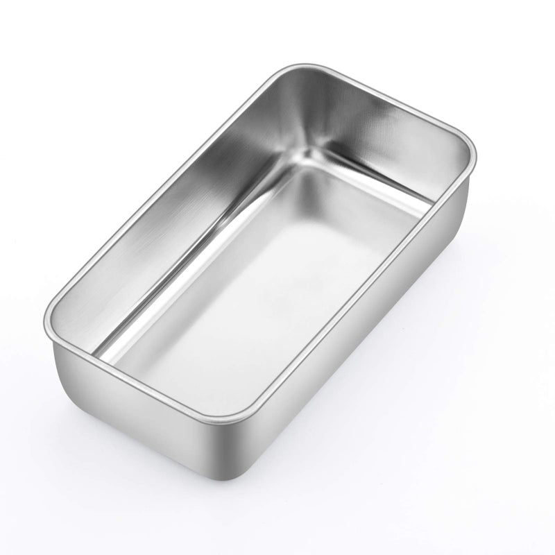 مجموعة صواني خبز PP CHEF 9 × 5 بوصة من الفولاذ المقاوم للصدأ لصنع الخبز واللحم واللازانيا والكعك صحية وغير سامة آمنة للاستخدام في الفرن وغسالة الصحون فضية 1 قطعة