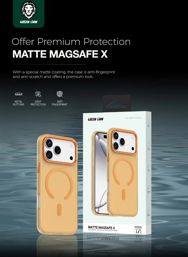 GREEN LION iPhone 17 Pro Max Matte MagSafe X Case / iPhone 17 Pro Max  MagSafe Cover - Orange Titanium - Image 4