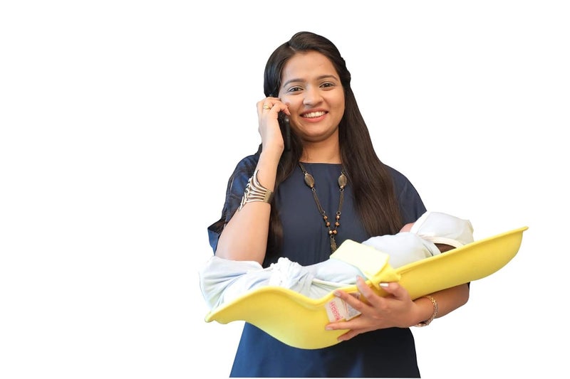 HOOPA وسادة تغذية هووبا، أصفر مشمس | وسادة تغذية | حاملة أطفال | حاملة حديثي الولادة | وسادة رضاعة | حاملة مائلة | وسادة للرضاعة الطبيعية | وسادة للأطفال (أصفر مشمس) - Image 2