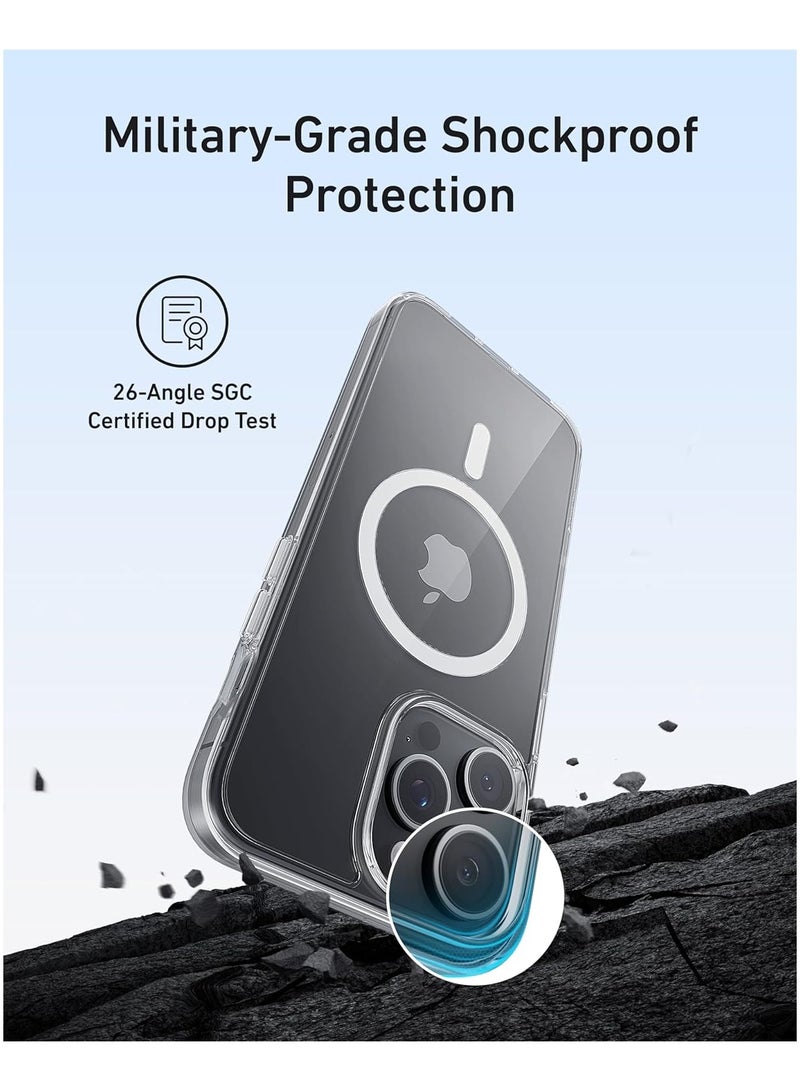 غطاء هاتف مغناطيسي شفاف MagGo لجهاز iPhone 15 Pro، غطاء واقي فائق النحافة ومتين، غطاء iPhone متوافق مع MagSafe، غطاء شفاف مصمم خصيصًا لجهاز iPhone 15 Pro - Image 3