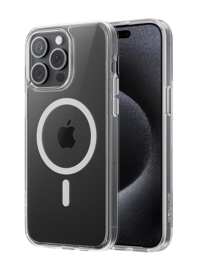 غطاء هاتف مغناطيسي شفاف MagGo لجهاز iPhone 15 Pro، غطاء واقي فائق النحافة ومتين، غطاء iPhone متوافق مع MagSafe، غطاء شفاف مصمم خصيصًا لجهاز iPhone 15 Pro - Image 1