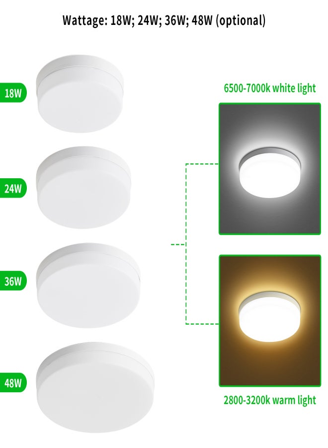 LEDs Ceiling Light Flush Mounting 36W Round Ceiling Lamp for Kitchen Bedroom Hallway (2800-3200K Warm Light)  - Image 4