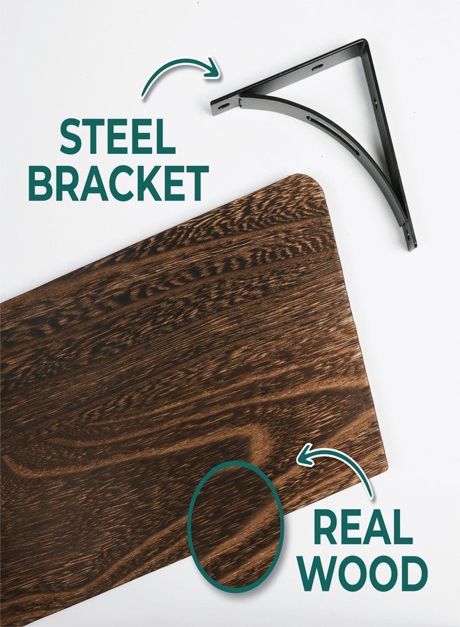 Willowy Reinforced Steel Bracket Black Shelving for Wall - Easy to Install, Template and Video Included - Wall Mounted Rustic Wood Shelves for Bathroom, Wall Shelves for Living Room - Image 5