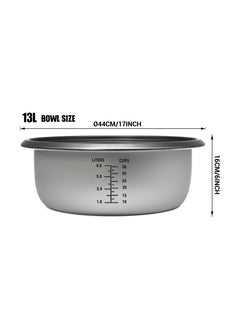 Grace Grace Commercial Rice Cooker Heat Preservation Function, Aluminium Non-Stick Pan, Automatic Cooking, Large Capacity Rice Cooker for Hotel & Restaurant 13L/3.5kg Rice  - Image 2
