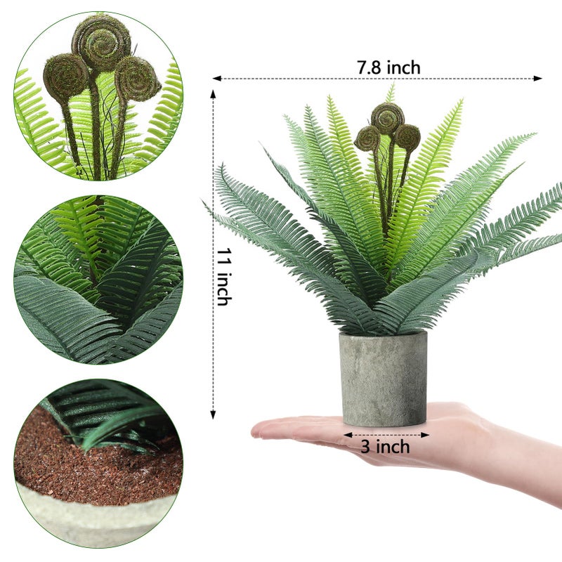 FAVOWREATH 2 Pack Small Fake Plants Potted Artificial Plants Indoor for Home Decor Office Room Farmhouse Indoor Table Bathroom Decor - Image 2