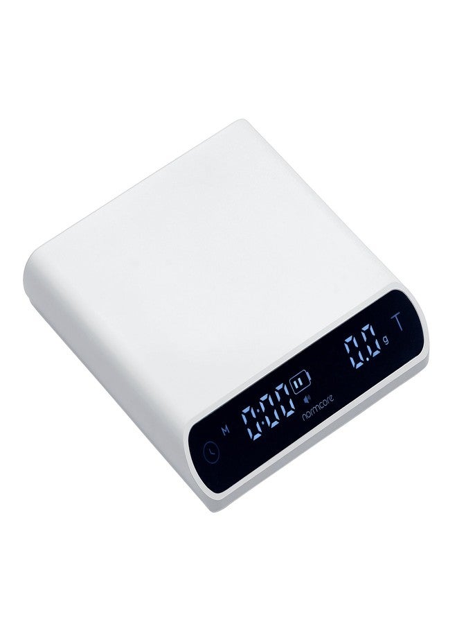 Normcore Espresso Scale V3, Pour Over Drip Coffee Scale, Pocket Barista Scale with Timer, Anodized Aluminum Body with Back-Lit LCD Display, White - Image 1