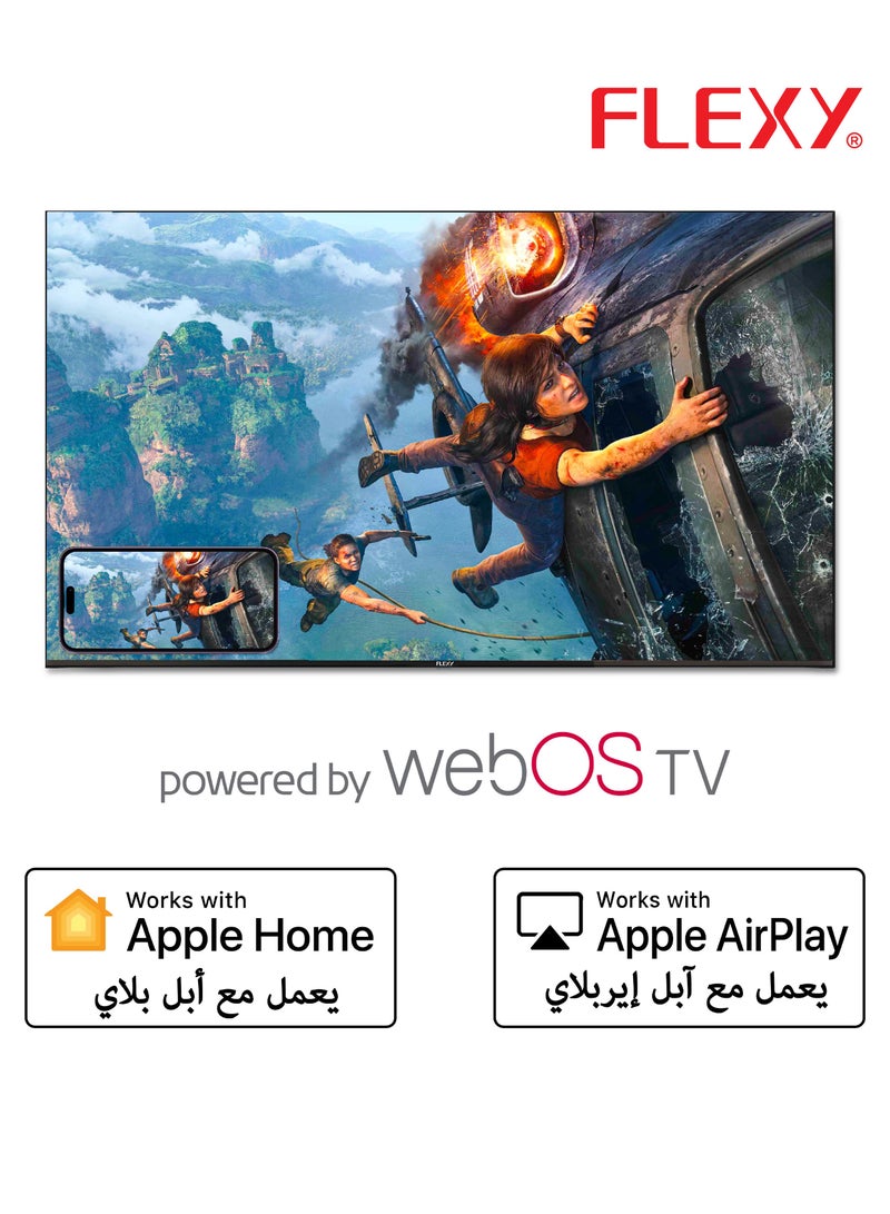 Flexy 60” 4K UHD Smart LED TV, webOS Hub, Dolby Audio, 3 HDMI, Bluetooth, Dual Remotes, YouTube, Netflix, WiFi, Screen Share, 2-Year Warranty  - Image 3
