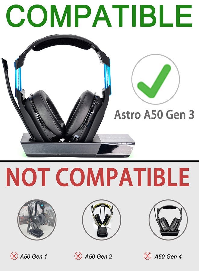 defean مجموعة تعديل A50 الجيل الثالث - وسادات أذن بديلة وحزام رأس متوافقة مع سماعة أسترو A50 الجيل الثالث، وسادات أذن، ترقية رغوة عازلة للصوت عالية الكثافة، سمك إضافي (قماش أسود قابل للتنفس) - Image 2