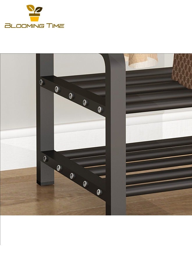 بلومنغ تايم بسيطة معطف تخزين المتكاملة مزيج شماعات المنزلية الطابق إلى السقف غرفة نوم شرفة المنقولة رف ملابس مع قدرة قوية الحاملة ، ليس من السهل الصدأ و الفضاء إنقاذ ، 110*33 * 150 سنتيمتر الأبيض - Image 3