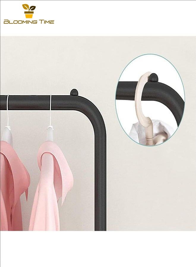 بلومنغ تايم بسيطة معطف تخزين المتكاملة مزيج شماعات المنزلية الطابق إلى السقف غرفة نوم شرفة المنقولة رف ملابس مع قدرة قوية الحاملة ، ليس من السهل الصدأ و الفضاء إنقاذ ، 110*33 * 150 سنتيمتر الأبيض - Image 4