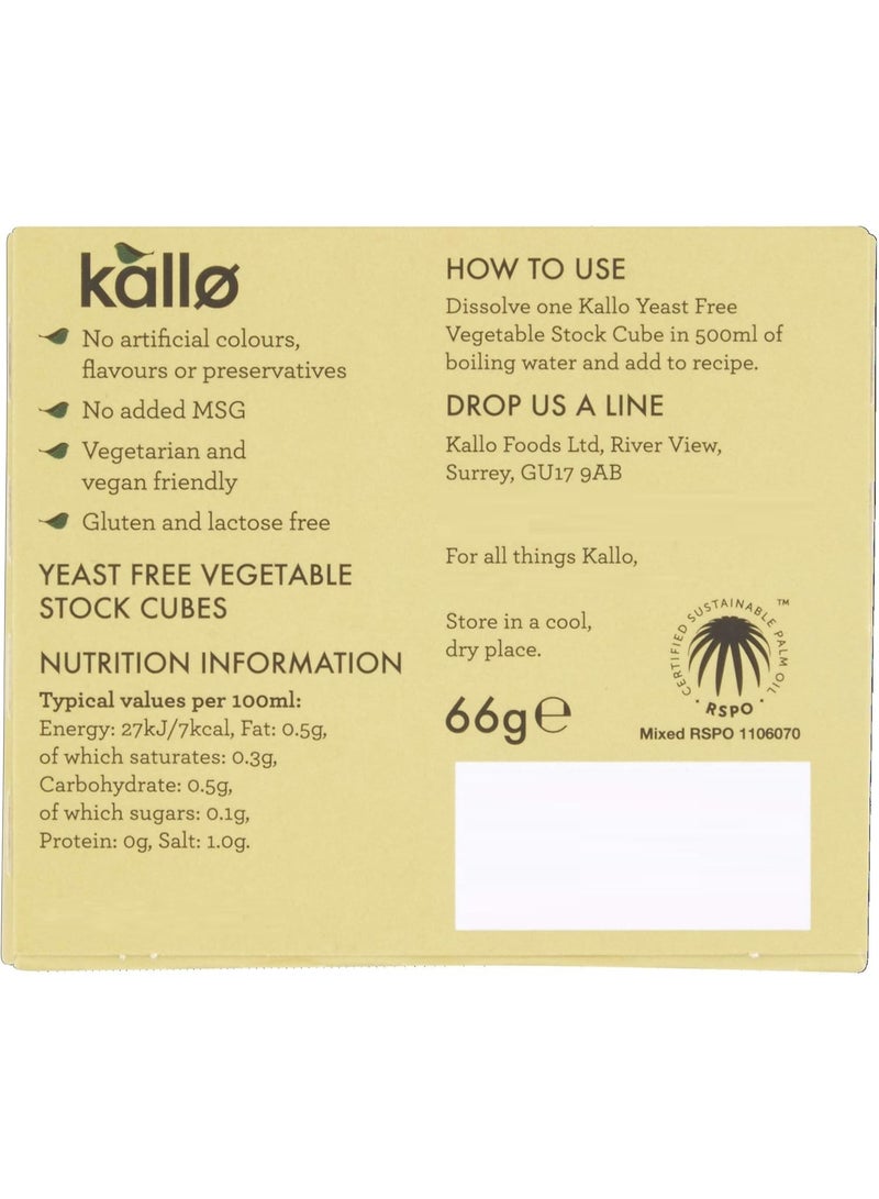كالو 6 مكعبات مرق خضار خالية من الخميرة، خالية من الغلوتين، نباتية ومناسبة لمرضى الاضطرابات الهضمية، خالية من الألوان والنكهات والمواد الحافظة الاصطناعية، مرق خضار ممتاز للمرق وصلصة الحساء والمرق 66 جم - Image 2