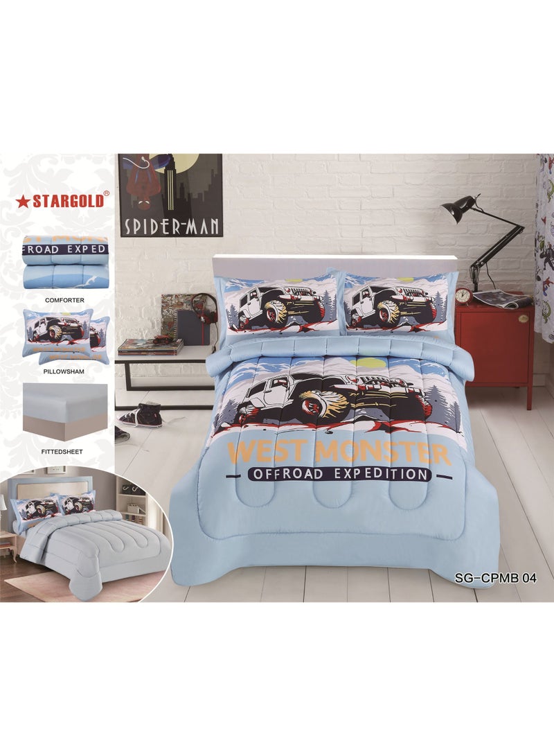 Stargold Extra Soft Best Comforter King Size Microfiber Printed 4 Pieces Set - Image 3