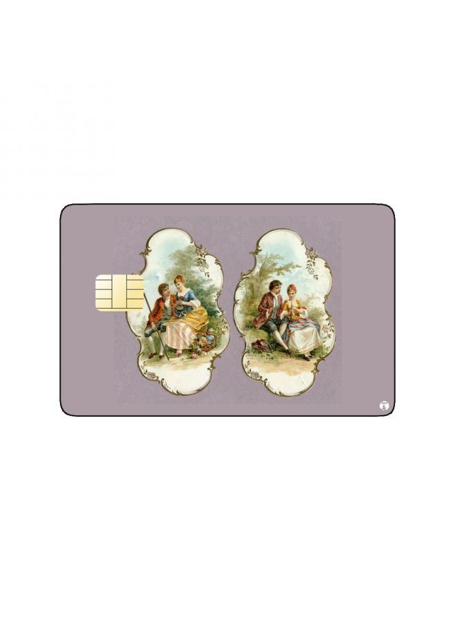 RKN PRINTED BANK CARD STICKER Beautiful Couples Vintage Art - Image 1