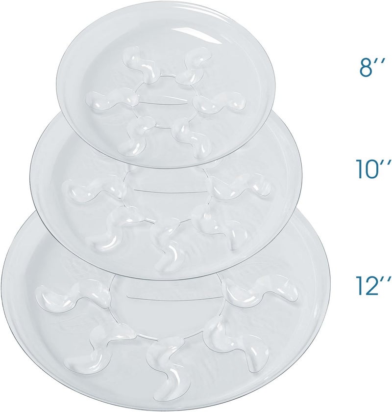Idyllize Store 5 Pieces of 10 inch Clear Thick Plastic Heavy Duty Sturdy Plant Saucer Drip Trays for pots (10") - Image 4