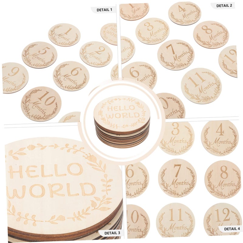 Wooden Growth Milestone Cards Set Photo Props For Baby Boys And Girls - Image 3