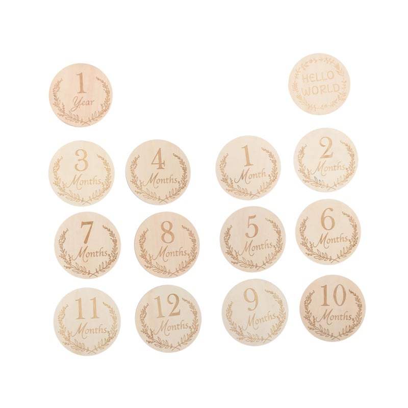 Wooden Growth Milestone Cards Set Photo Props For Baby Boys And Girls - Image 2