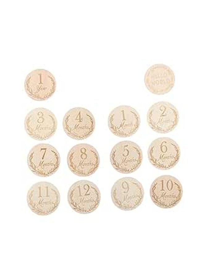 Wooden Growth Milestone Cards Set Photo Props For Baby Boys And Girls - Image 1